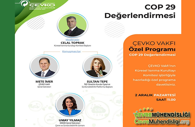 ÇEVKO Vakfı Özel Programı “COP29 Değerlendirmesi” - 2 Aralık 2024 (Ücretsiz)