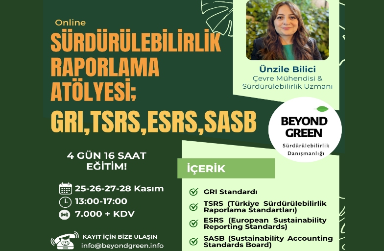 25-26-27-28 Kasım Sürdürülebilirlik Raporlama Atölyesi (GRI, TSRS, ESRS, SASB)