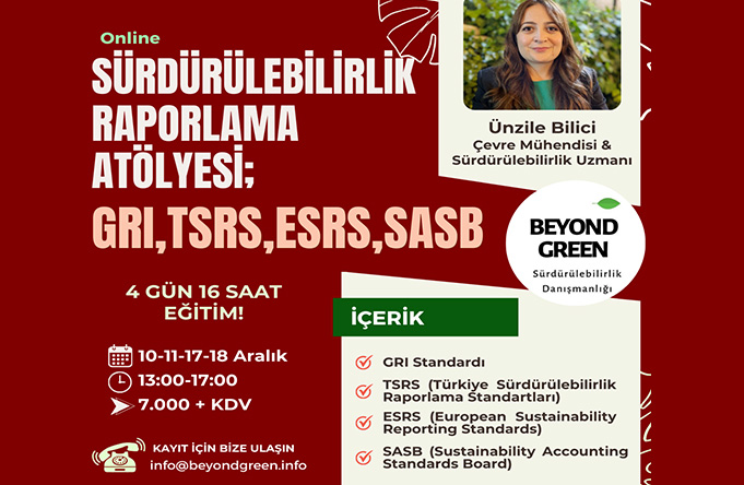 Sürdürülebilirlik Raporlama Atölyesi (GRI, TSRS, ESRS, SASB) 10-11-17-18 Aralık 2024