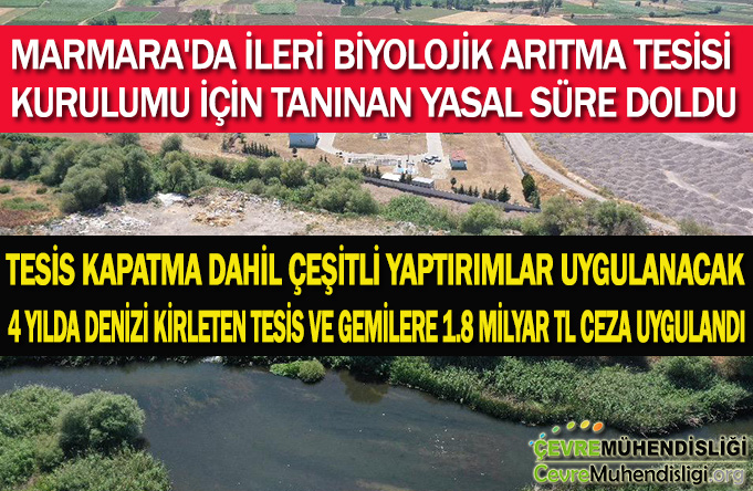 MARMARA'DA İLERİ BİYOLOJİK ARITMA TESİSİ KURULUMU İÇİN TANINAN YASAL SÜRE DOLDU