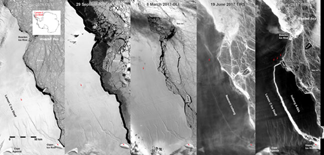 Larsen C buz sahanliginin degisimi